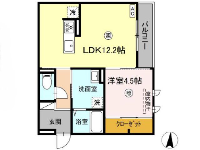 グランヒルHS石垣(1LDK/3階)の間取り写真