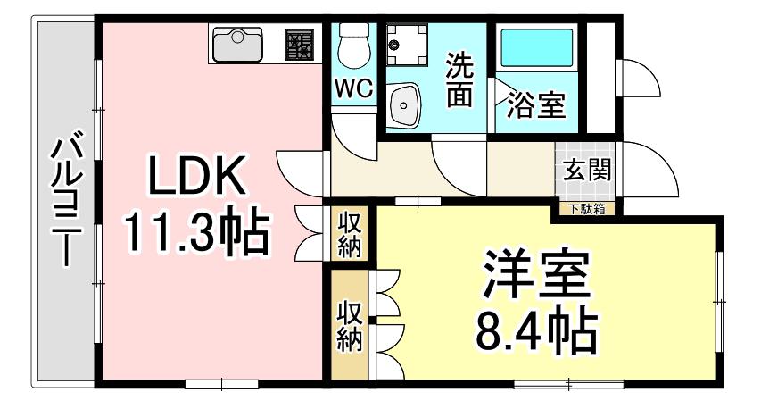 花みずき(1LDK/2階)の間取り写真