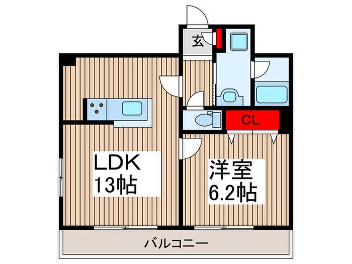 グロアール38(1LDK/2階)の間取り写真