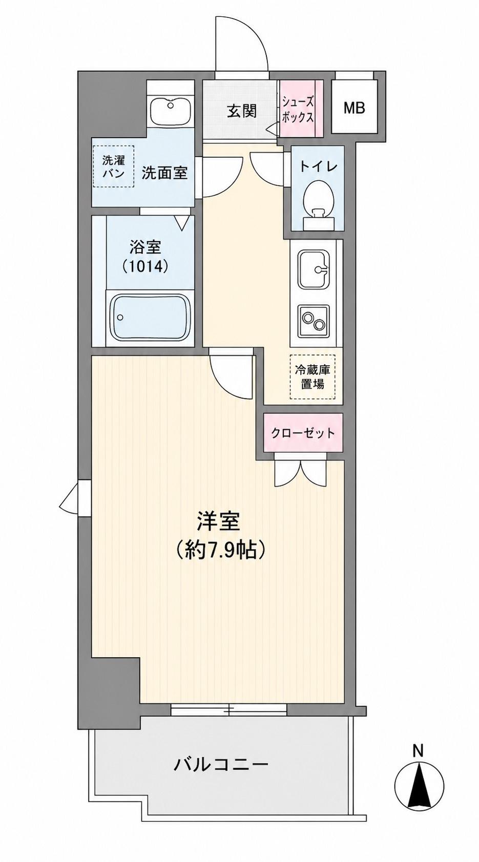 ジアコスモ谷町四丁目(1K/10階)の間取り写真