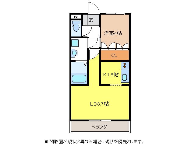 ジュビレーション(1LDK/1階)の間取り写真