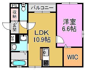 ストリート アベニュー・H(1LDK/1階)の間取り写真