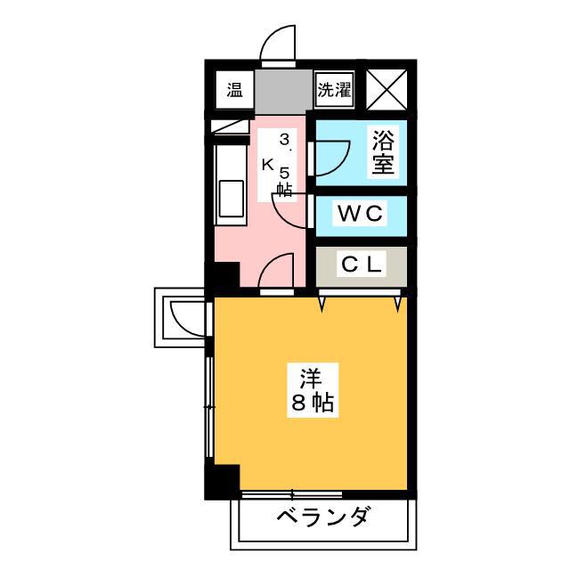 アベニューB(1K/6階)の間取り写真