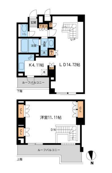 レジデンス白金コローレ(1LDK/4階)の間取り写真