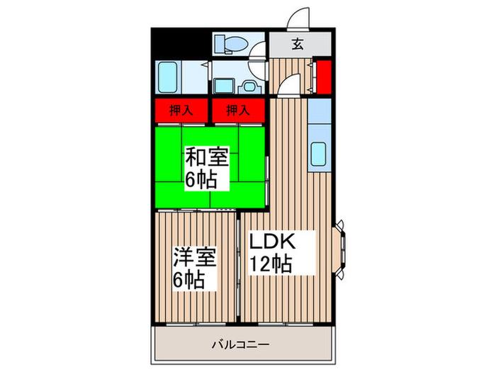 サンセピア(2LDK/4階)の間取り写真