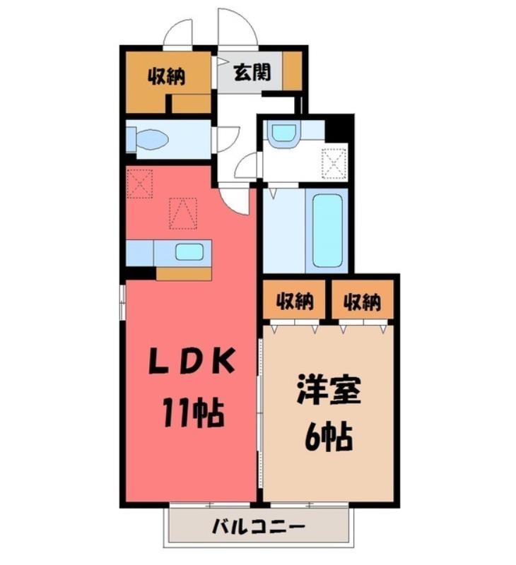 グラン ボヌールB(1LDK/1階)の間取り写真