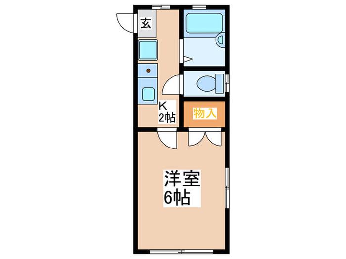 西山コーポ(1K/1階)の間取り写真