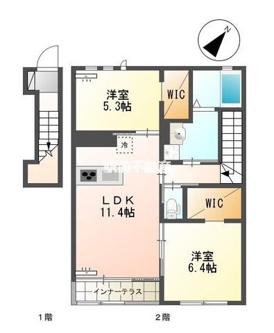 ラフィーネA(2LDK/2階)の間取り写真