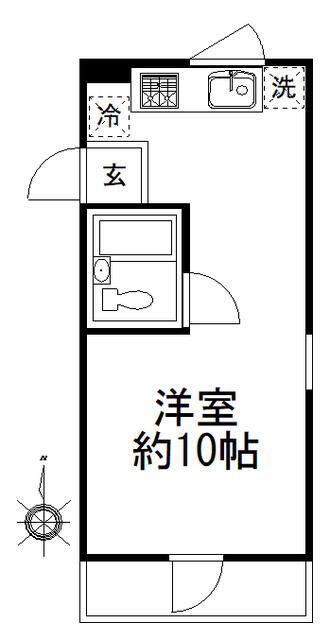 メゾンタカギ(ワンルーム/3階)の間取り写真