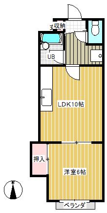 プレステージI(1LDK/2階)の間取り写真