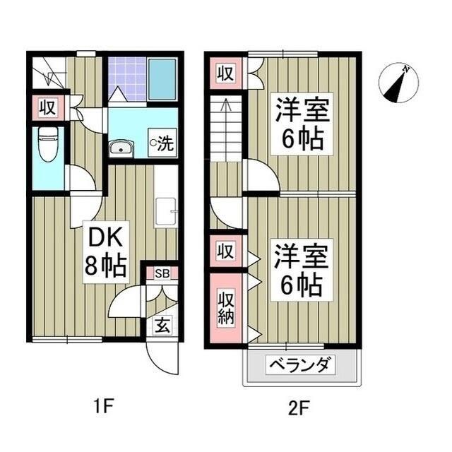 サクシードT(2DK/1階)の間取り写真