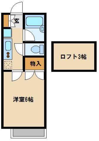 アクアシティ南浦和(1K/2階)の間取り写真