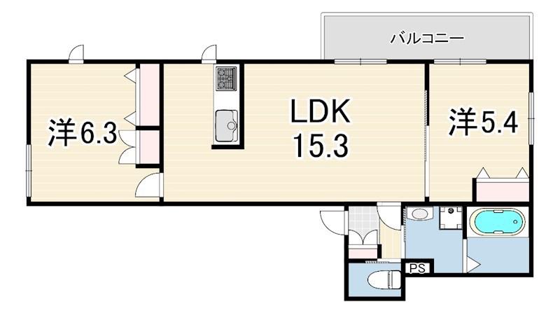 へーベルメゾン西明石2(2LDK/1階)の間取り写真