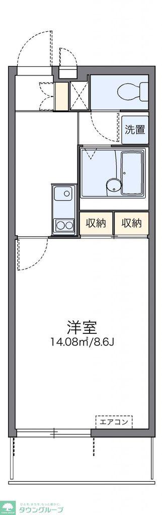 レオネクスト湘南山手館C(1K/3階)の間取り写真