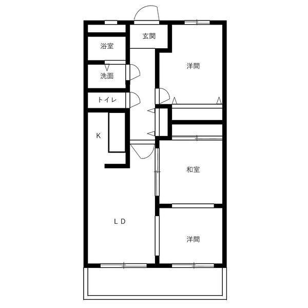 グランドヒルズ入場1番館(3LDK/5階)の間取り写真