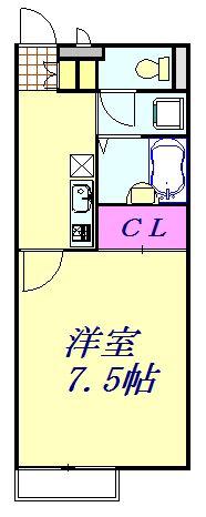 レオネクストセレーネ(1K/1階)の間取り写真