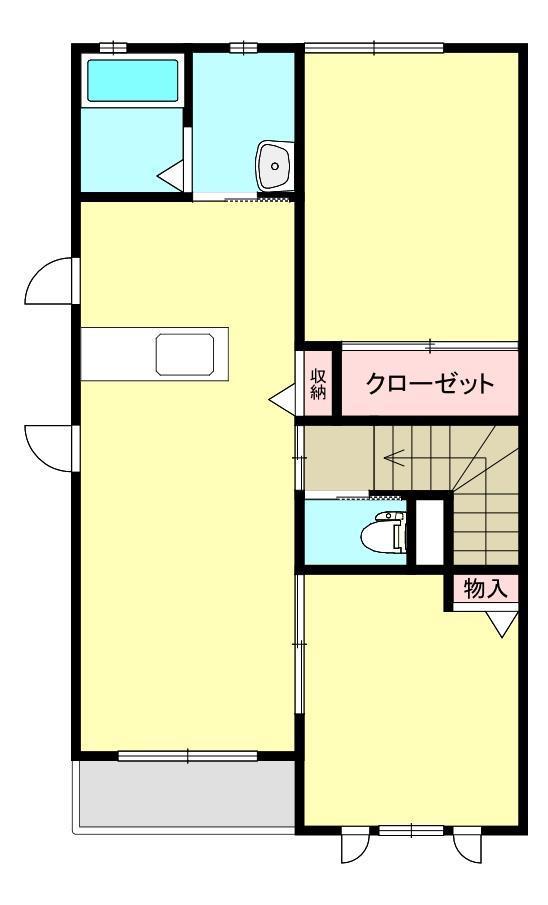 アトリエールA(2LDK/2階)の間取り写真