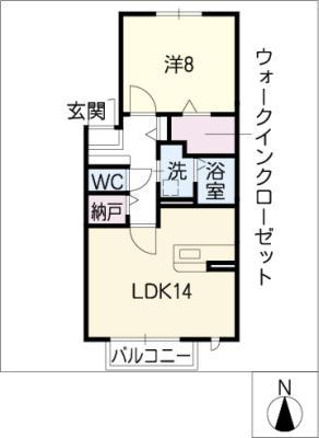 メルベーユ(1LDK/1階)の間取り写真