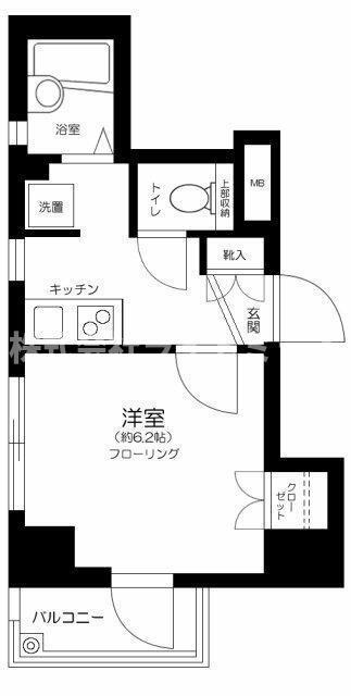 ラ・レジダンス・ド千駄木(1K/2階)の間取り写真