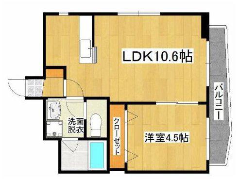 メルベーユ南林寺(1LDK/5階)の間取り写真