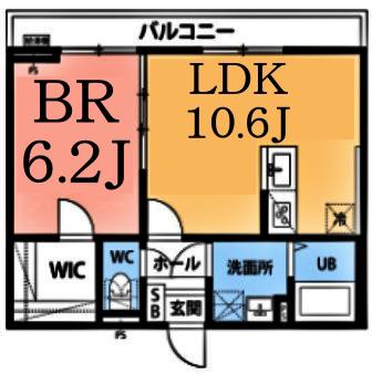 三ツ池BASE(1LDK/3階)の間取り写真