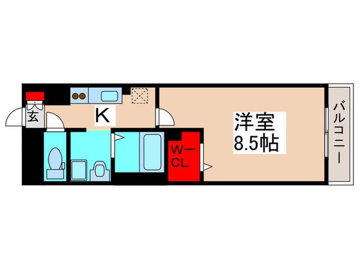 GENOVIA原木中山(1K/1階)の間取り写真