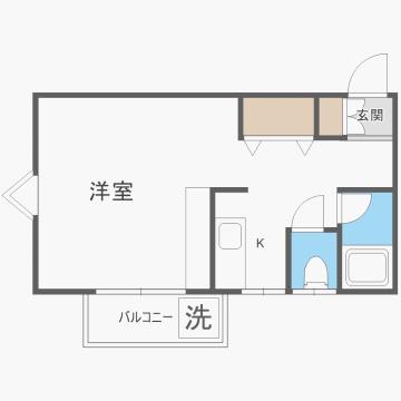 ピナクル笹原(ワンルーム/1階)の間取り写真