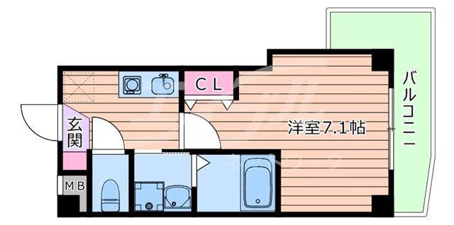 AILE南茨木(1K/4階)の間取り写真