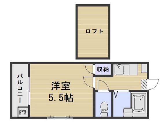 リヴェール豊成第1(1K/1階)の間取り写真