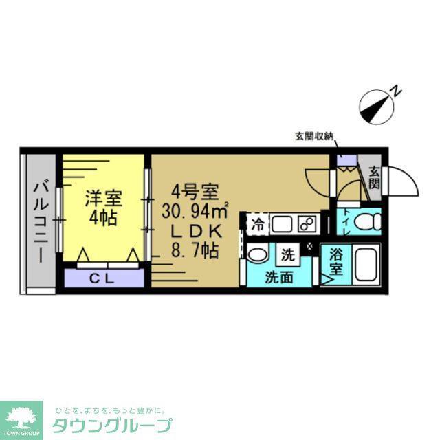 ERIU(1LDK/1階)の間取り写真