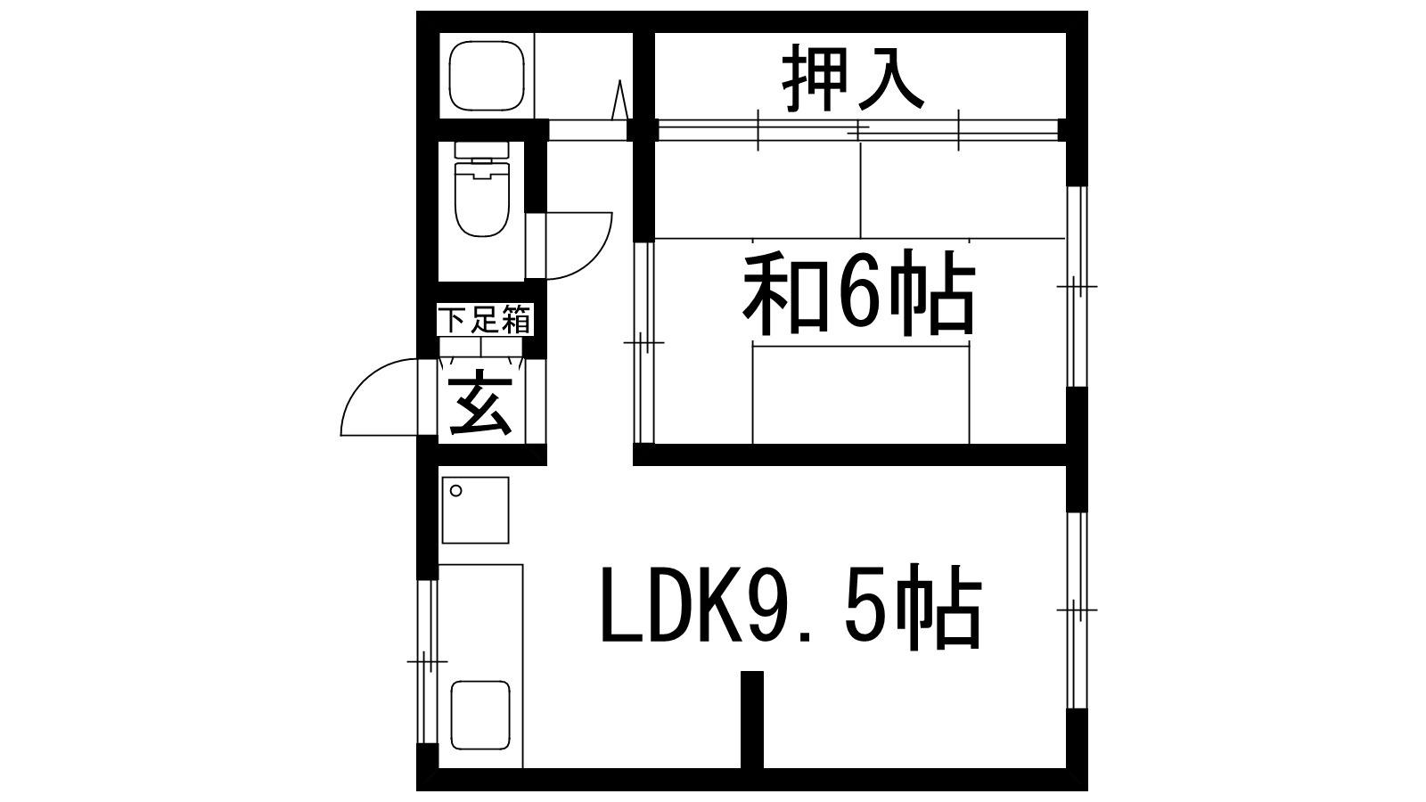 桜ハウス(1LDK/1階)の間取り写真