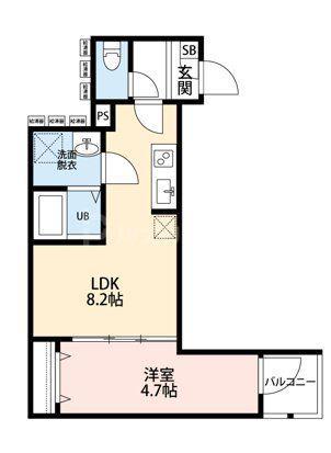 CAREZZA足立入谷(1LDK/3階)の間取り写真