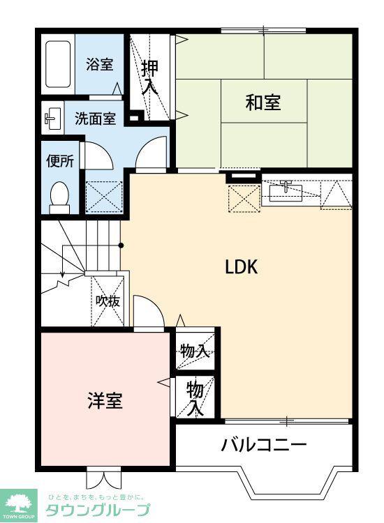 サニースクエア(2LDK/2階)の間取り写真