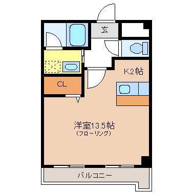 ファイブシティ(ワンルーム/6階)の間取り写真