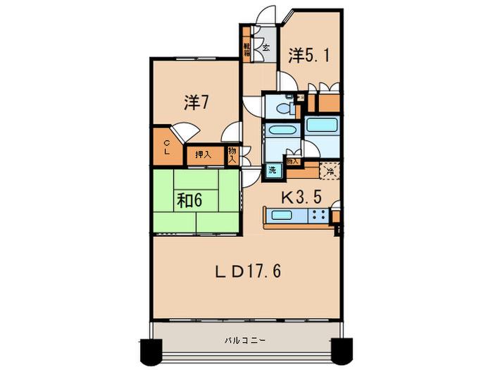 ルネ千里中央(3LDK/10階)の間取り写真