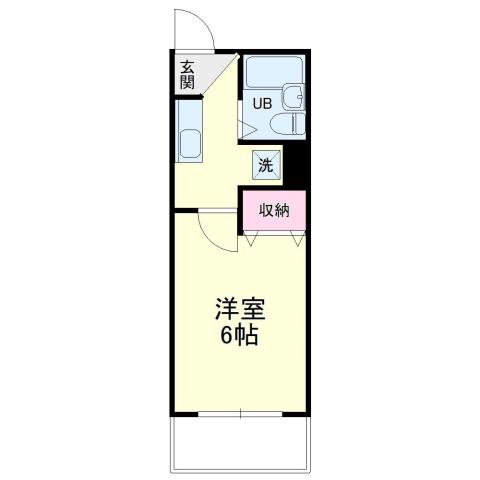 睦町ハイツ(1K/2階)の間取り写真