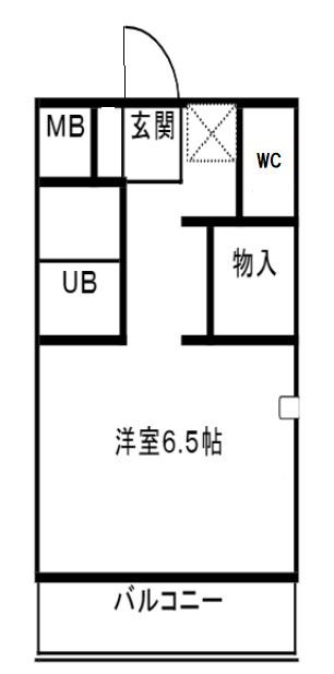 ヒルズ平和台(ワンルーム/1階)の間取り写真