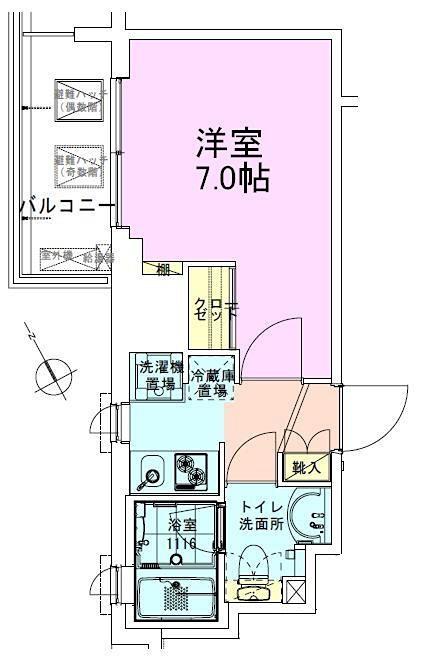 門前仲町レジデンス参番館(1K/3階)の間取り写真