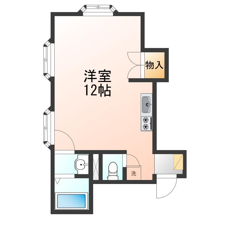 7コーポIII(ワンルーム/2階)の間取り写真