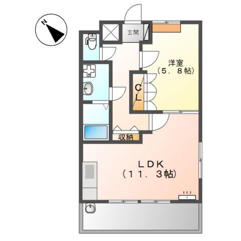 プチボナール(1LDK/1階)の間取り写真