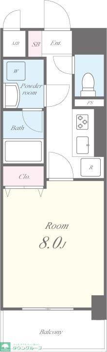 フランシール(1K/6階)の間取り写真