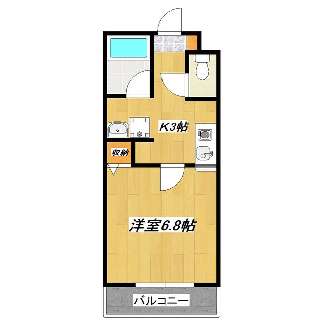 アマービレスト(1K/1階)の間取り写真