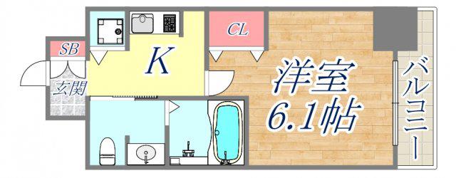 エスリード西宮北口第2(1K/3階)の間取り写真