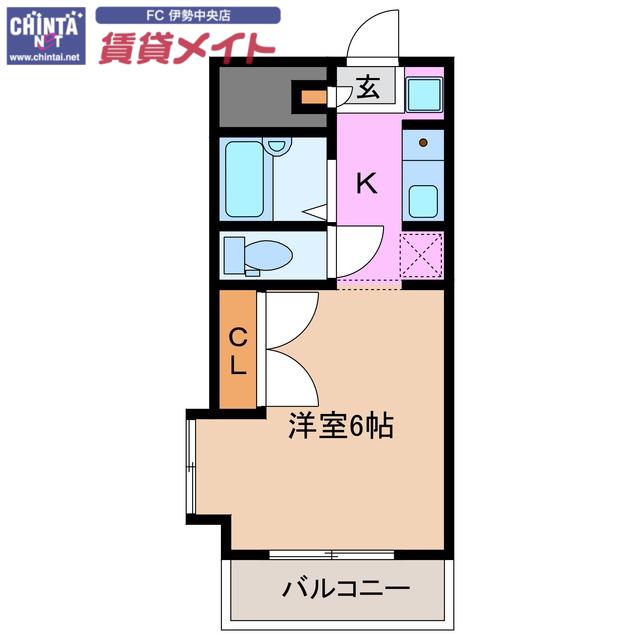 エステートピア岩渕(1K/3階)の間取り写真