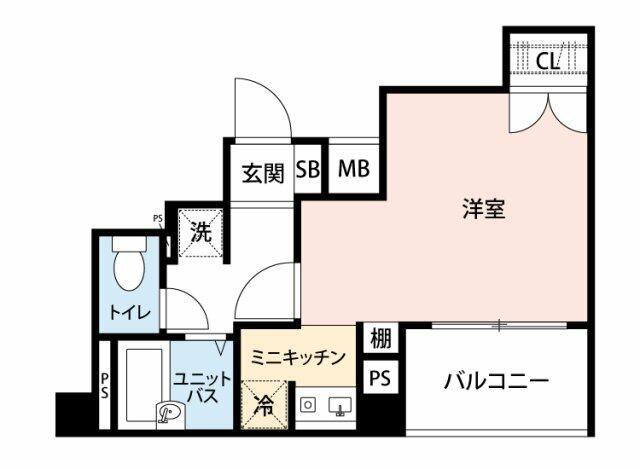 マイナビSTAYミライエ五反田TOC前(1K/4階)の間取り写真