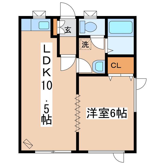 ハーバーシティ浦見NO.9(1DK/2階)の間取り写真