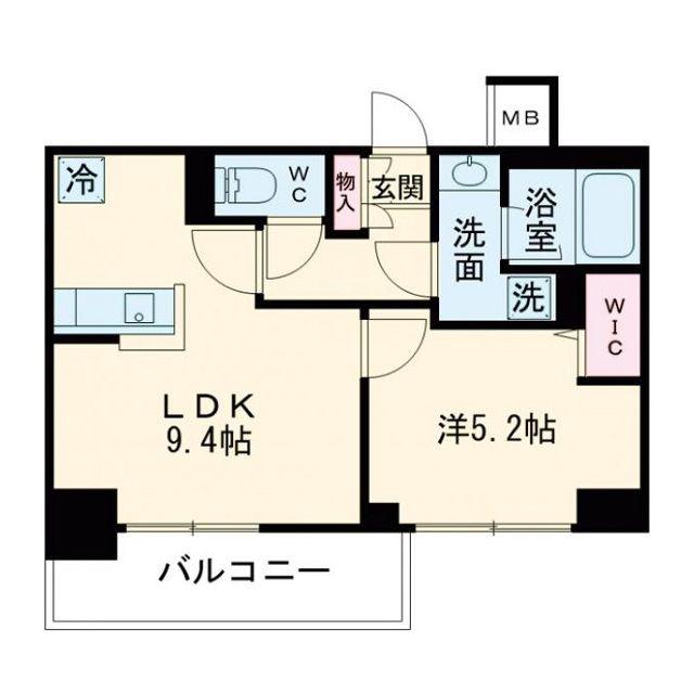 アーバネックス南森町イースト(1LDK/2階)の間取り写真