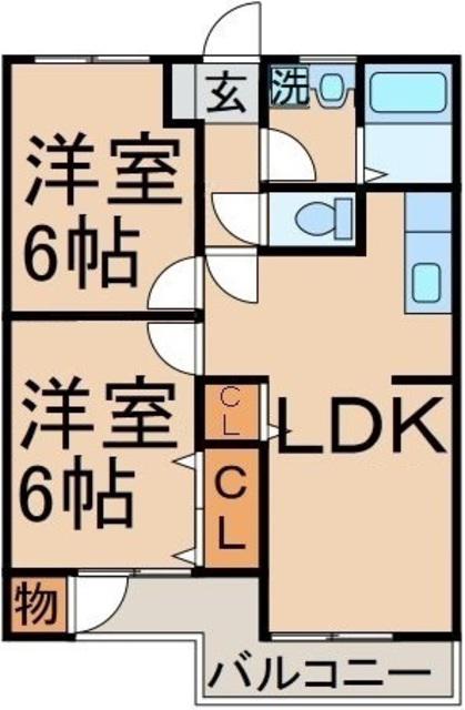 グランドハイム8(2LDK/2階)の間取り写真