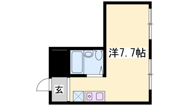 しらさぎメモリアル(1K/1階)の間取り写真