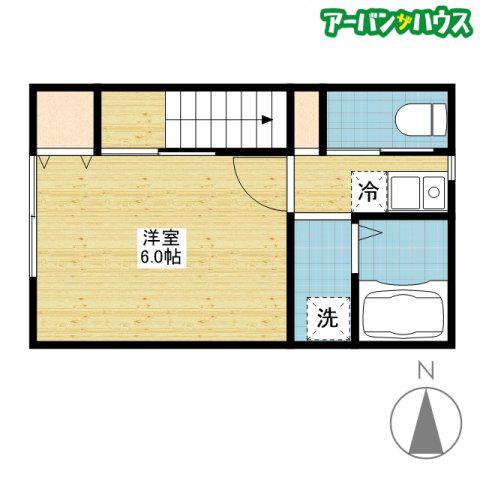 島田本町コーポ(1K/2階)の間取り写真